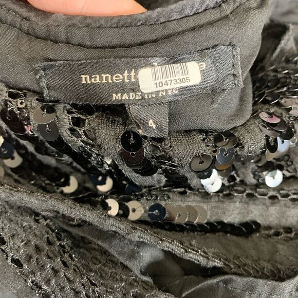 Nanette Lepore size 4 black sequence dress cross (E1) - Picture 10 of 11